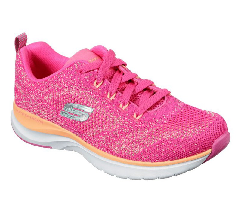 Skechers Dam Rosa/Orange Sneakers - Ultra Groove - Sverige (MUDIT-8034)